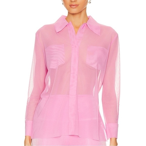 Norma Kamali Tops - FLAW Norma Kamali Shirt with Faux Pockets in Candy Pink Size M